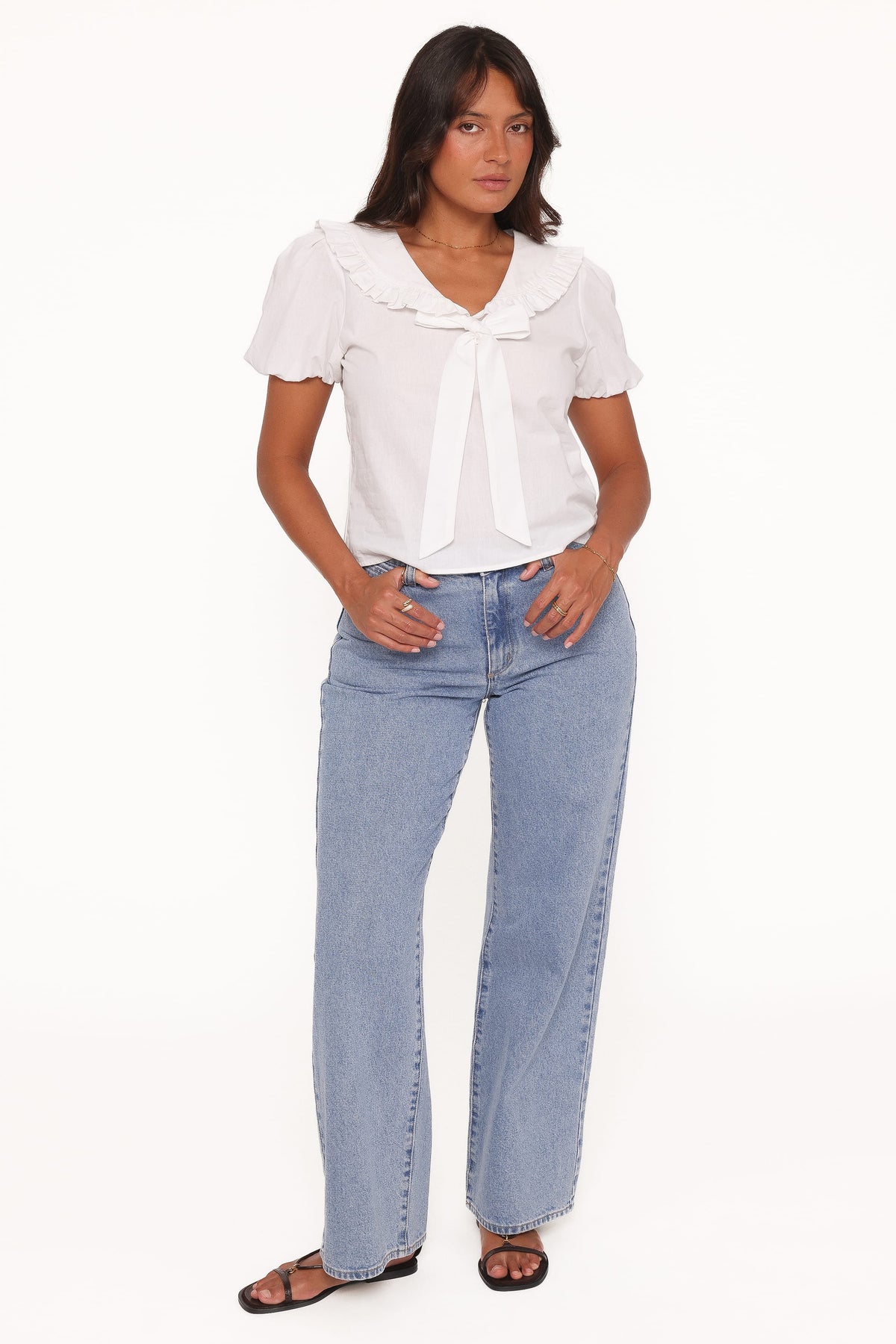 Fleming Frill Collar Shirt in White – view 6 of 9
