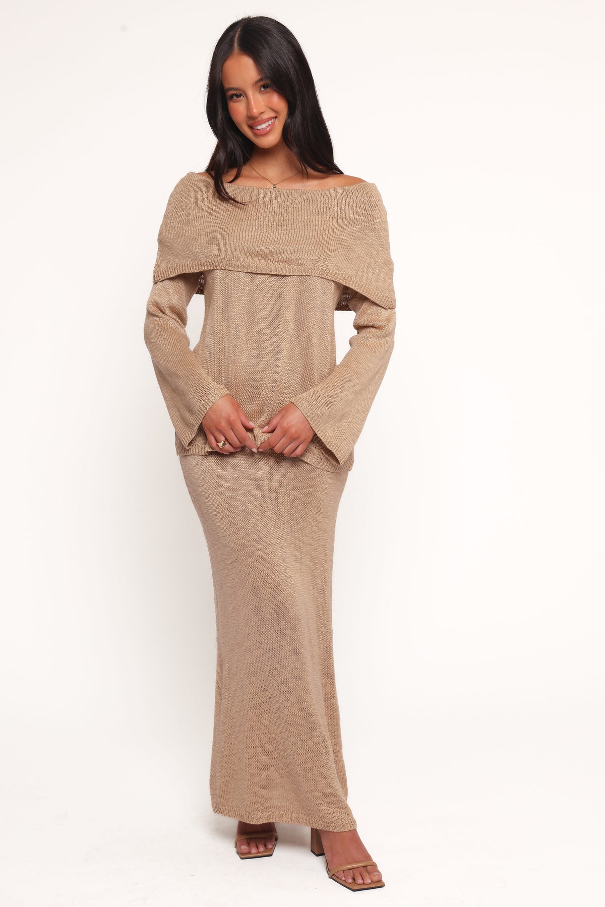 Indya Off Shoulder Top in Mocha – view 4 of 10