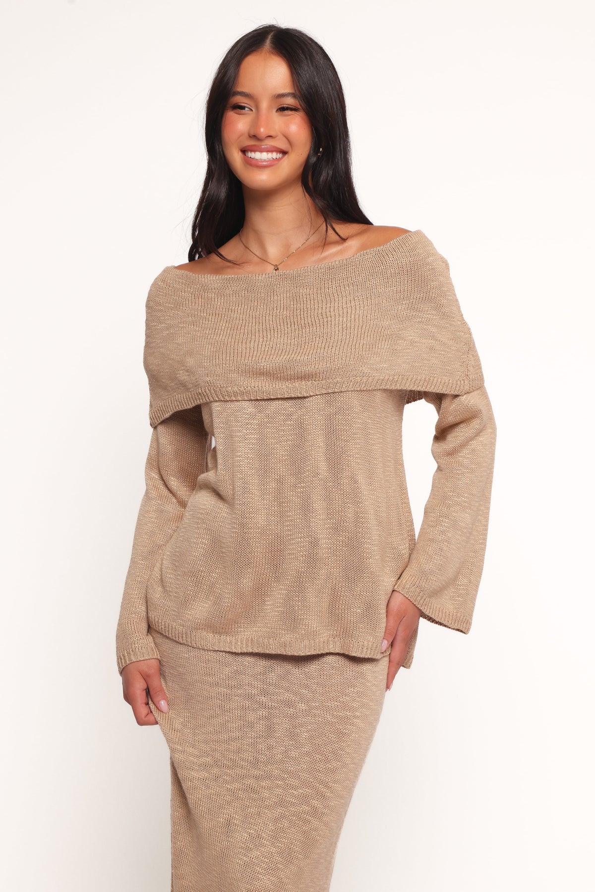 Indya Off Shoulder Top in Mocha – view 5 of 10