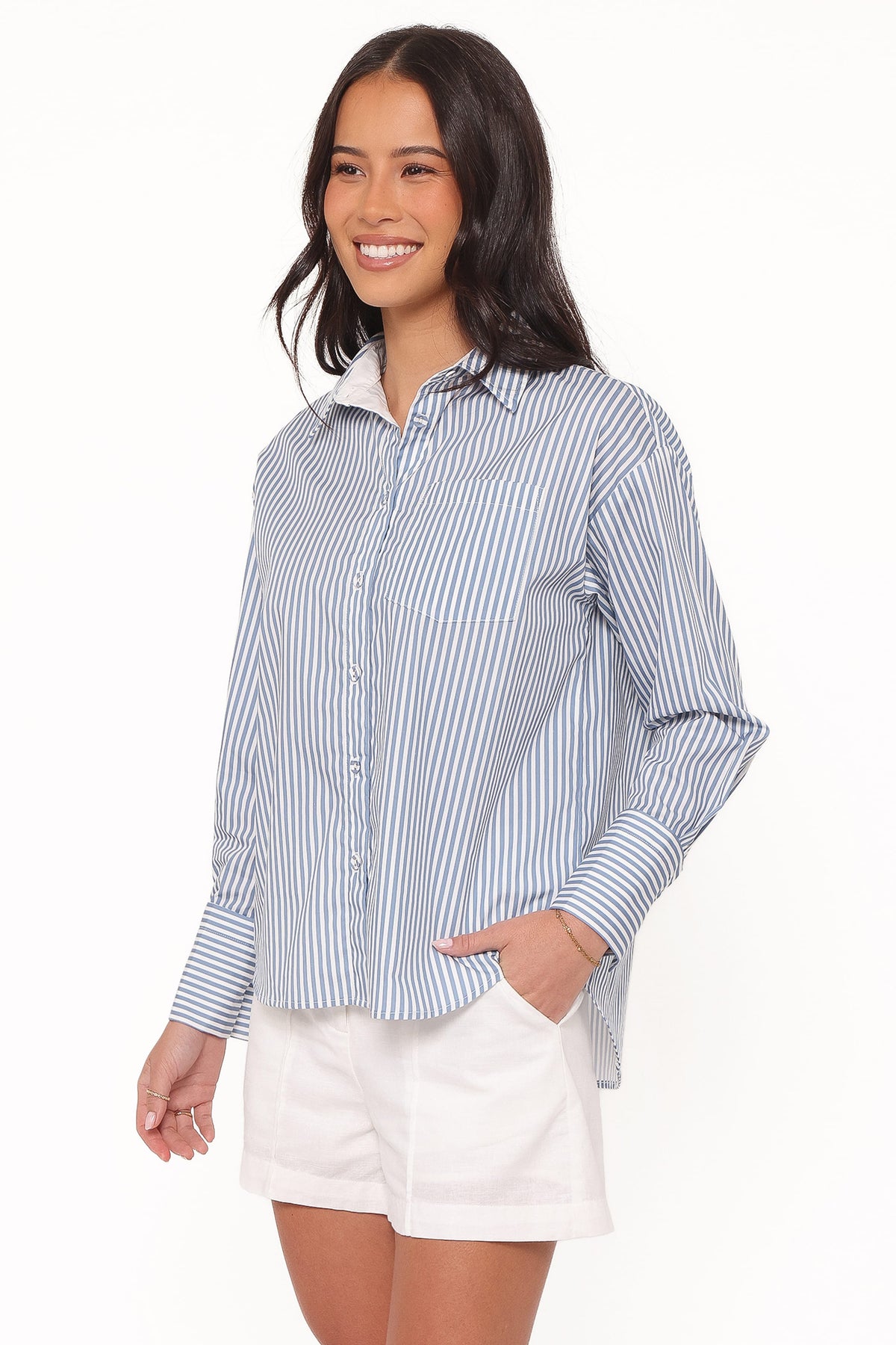 Jackson Button Up Shirt in Blue Stripe – view 4 of 9