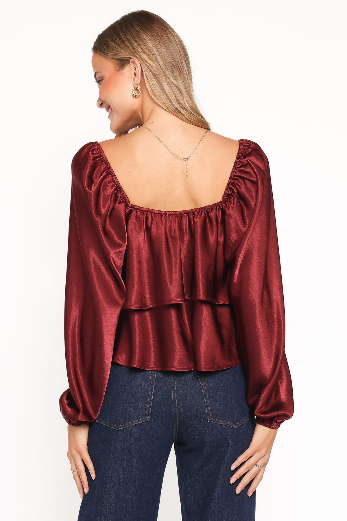 Janina Blouse in Wine – view 4 of 6
