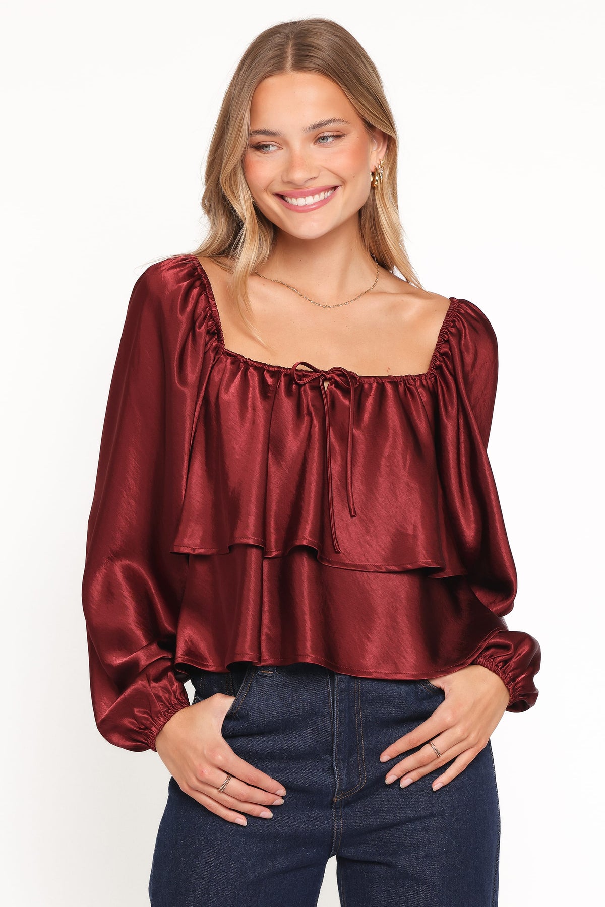 Janina Blouse in Wine – view 1 of 6