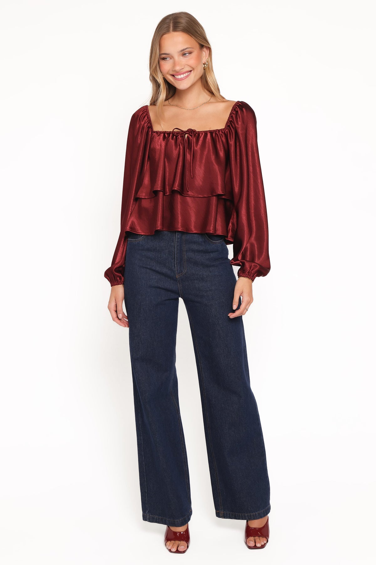 Janina Blouse in Wine – view 5 of 6
