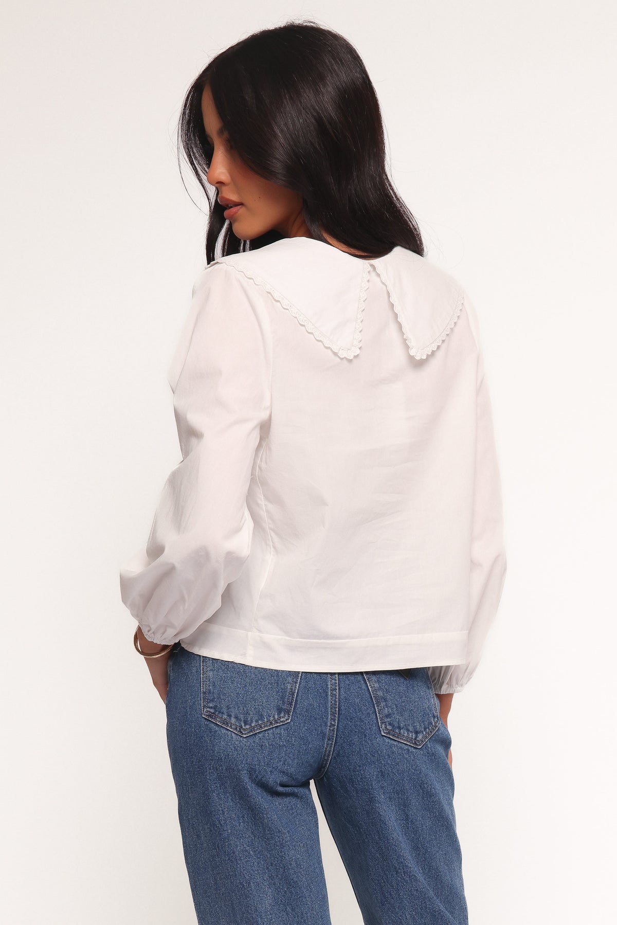 Kenna Long Sleeve Top in White – view 5 of 9