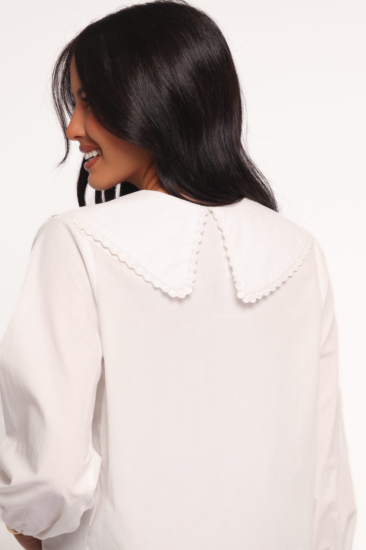 Kenna Long Sleeve Top in White – view 7 of 9