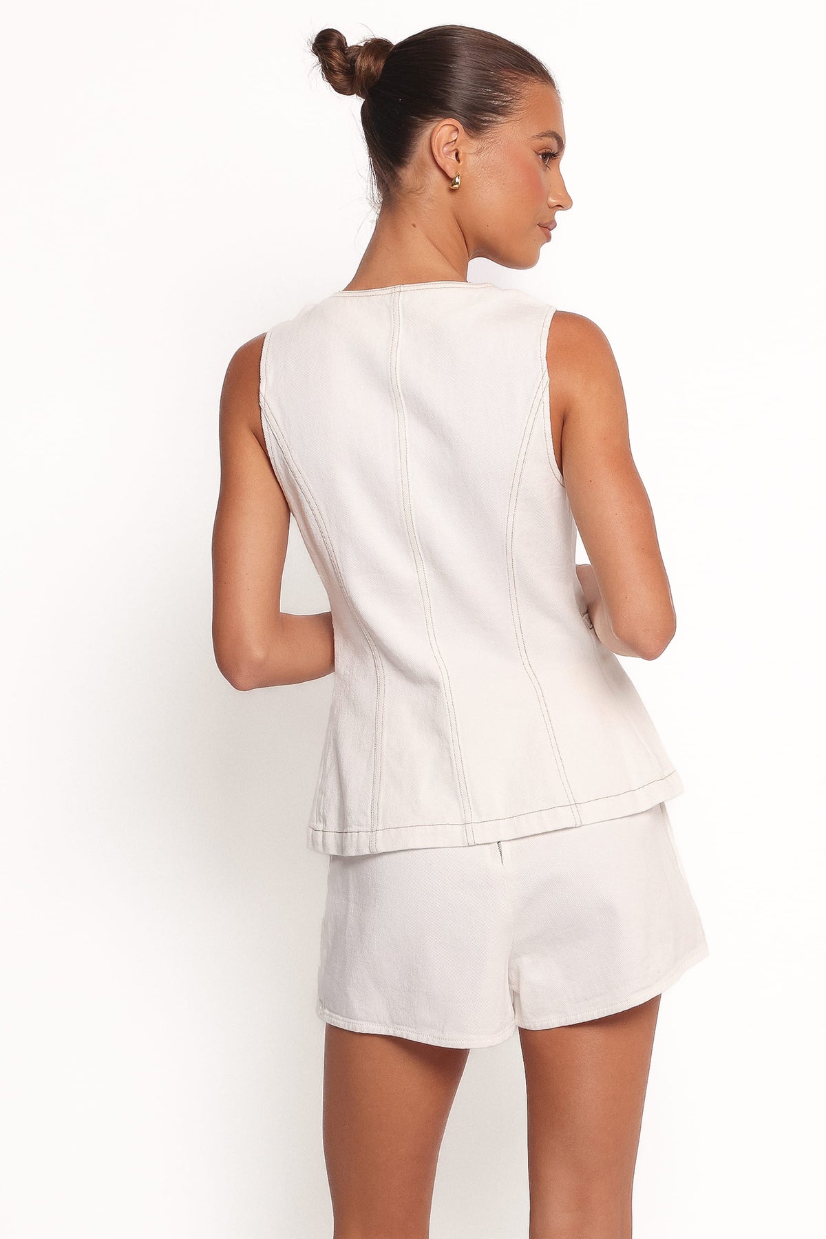 Kristy Denim Vest in White – view 4 of 6