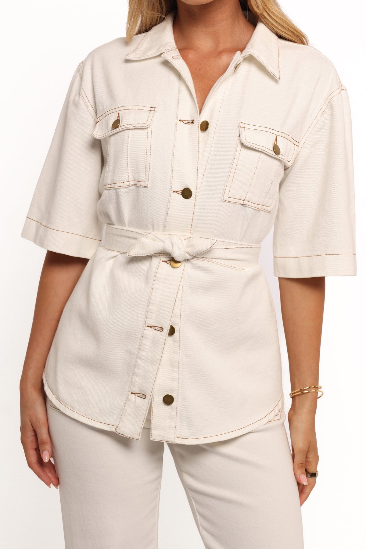 Lepal Denim Shirt in White – view 9 of 11