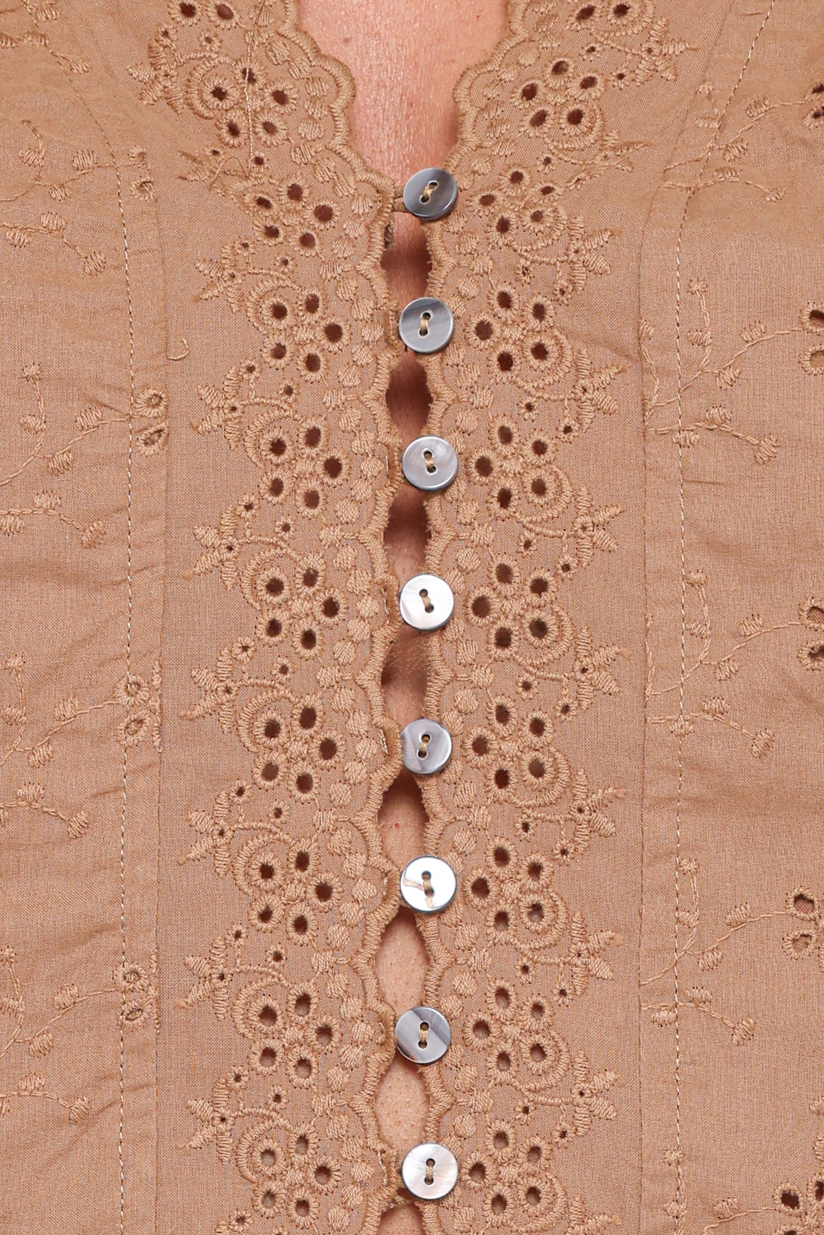 Lorraine Eyelet Top in Brown – view 6 of 6
