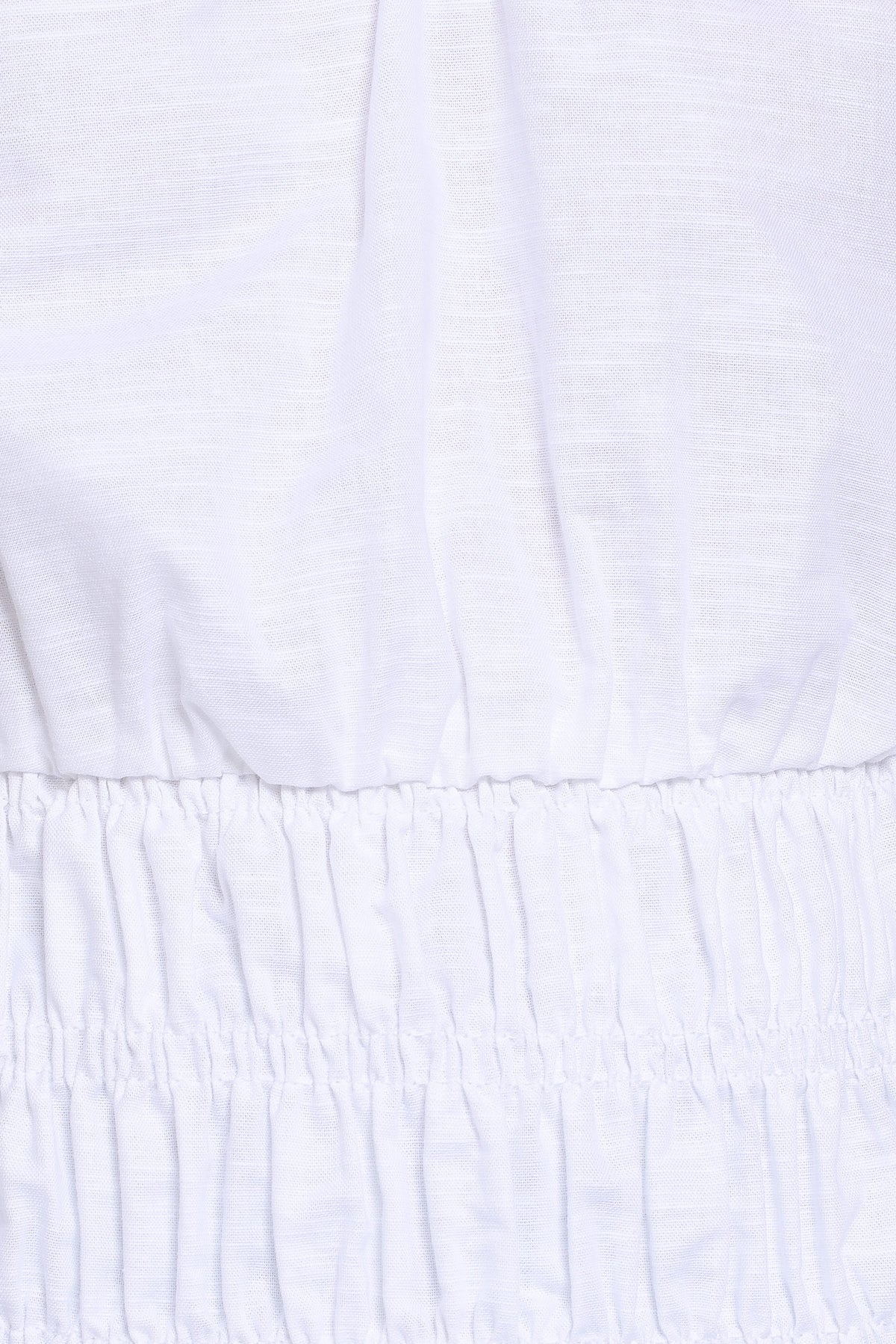 Lucilla Shirred Waist Top in White – view 7 of 8