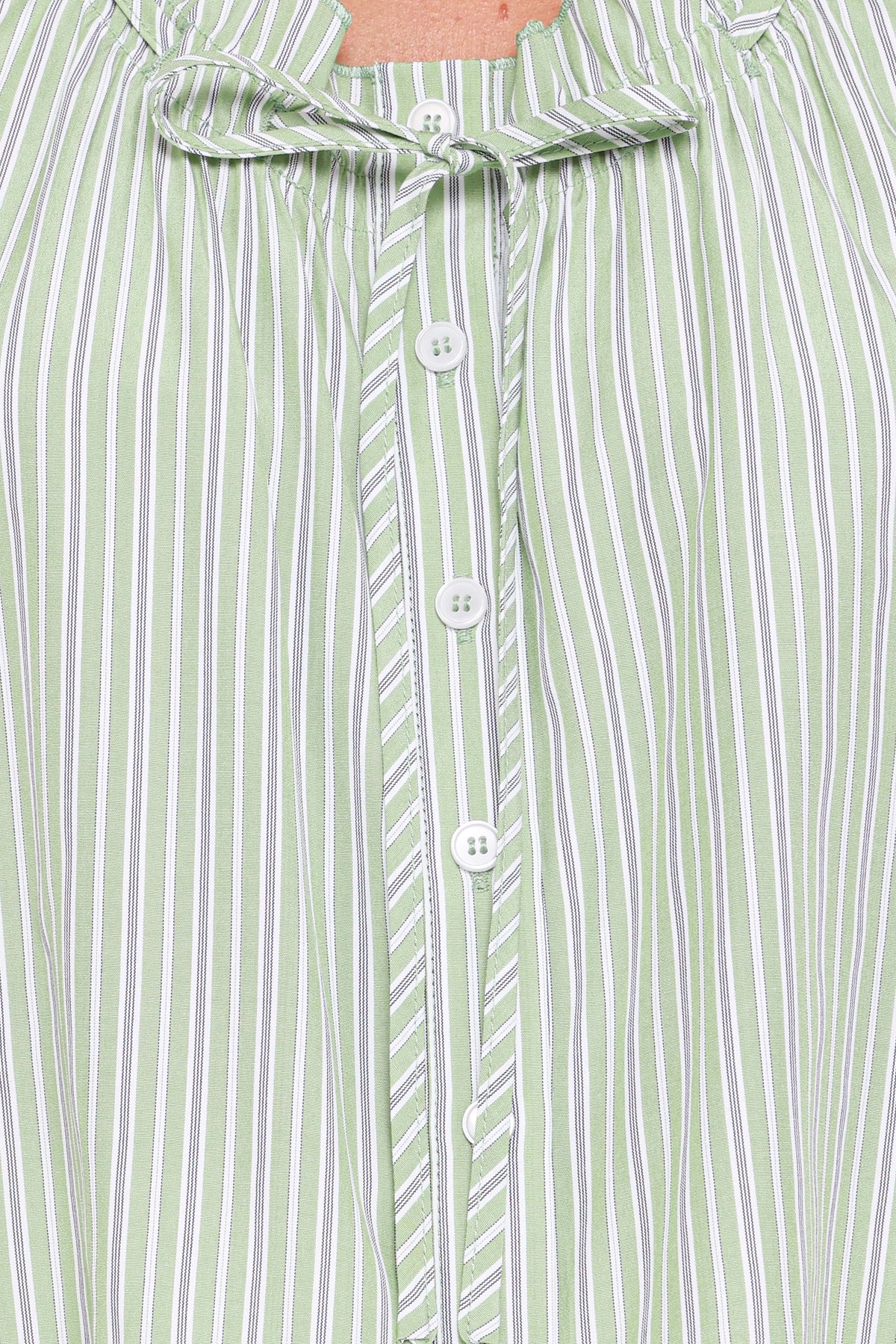 Luisa Ruffle Top in Green/White – view 6 of 6