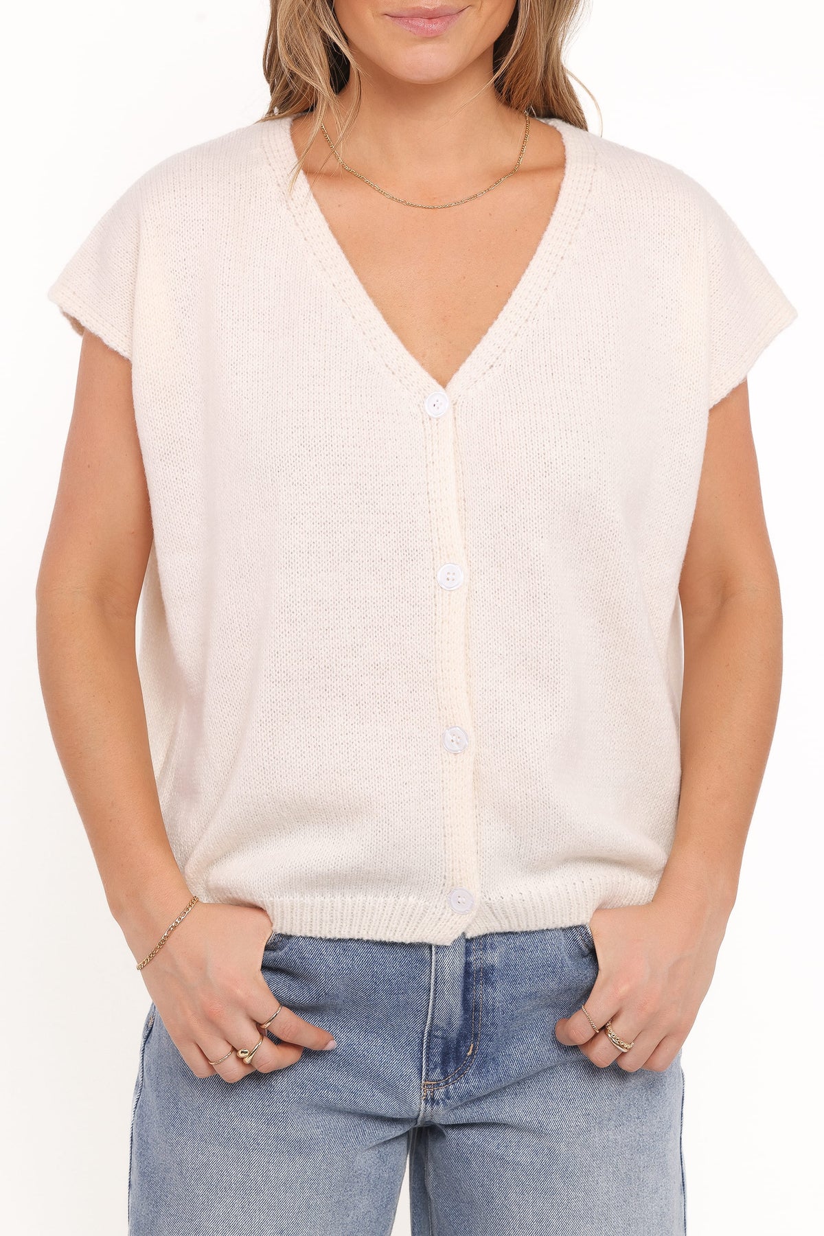 Mariana Knit Vest in Cream – view 2 of 6