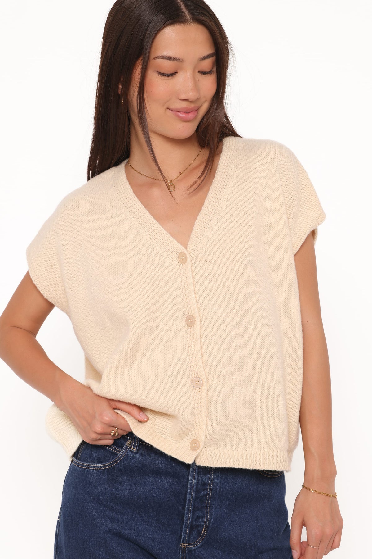 Mariana Knit Vest in Lemon – view 1 of 6