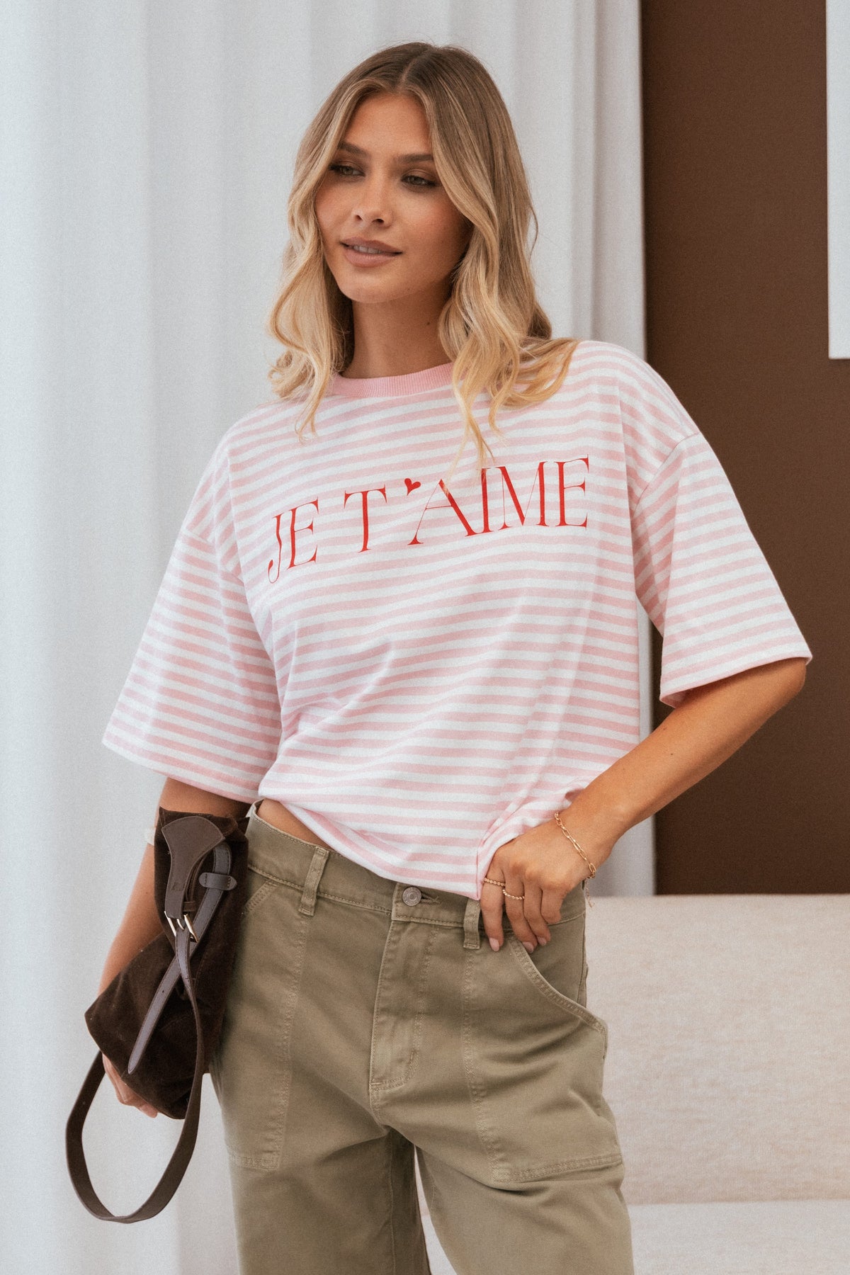 Marly Je T'Aime Tee in Pink Stripe – view 1 of 8
