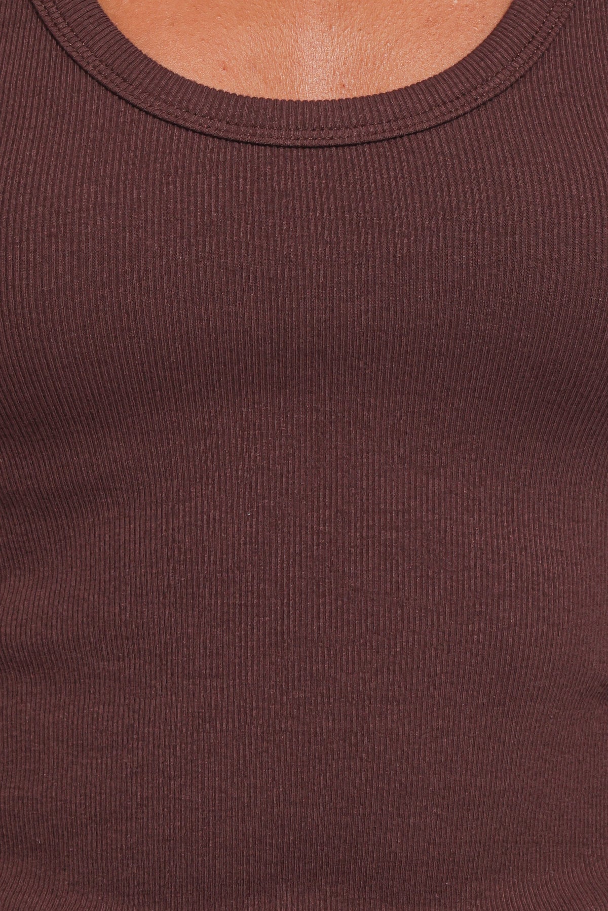 Miles Racerback Rib Knit Tank Top in Espresso – view 7 of 7