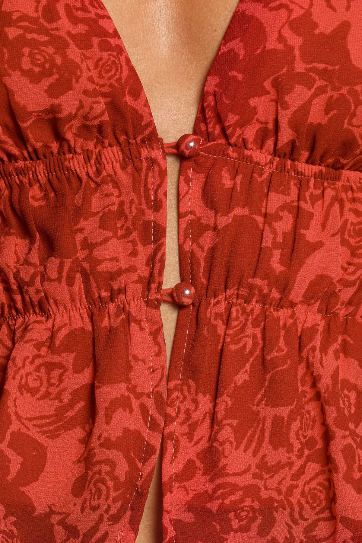 Monica Long Sleeve Top in Red Roses – view 7 of 8