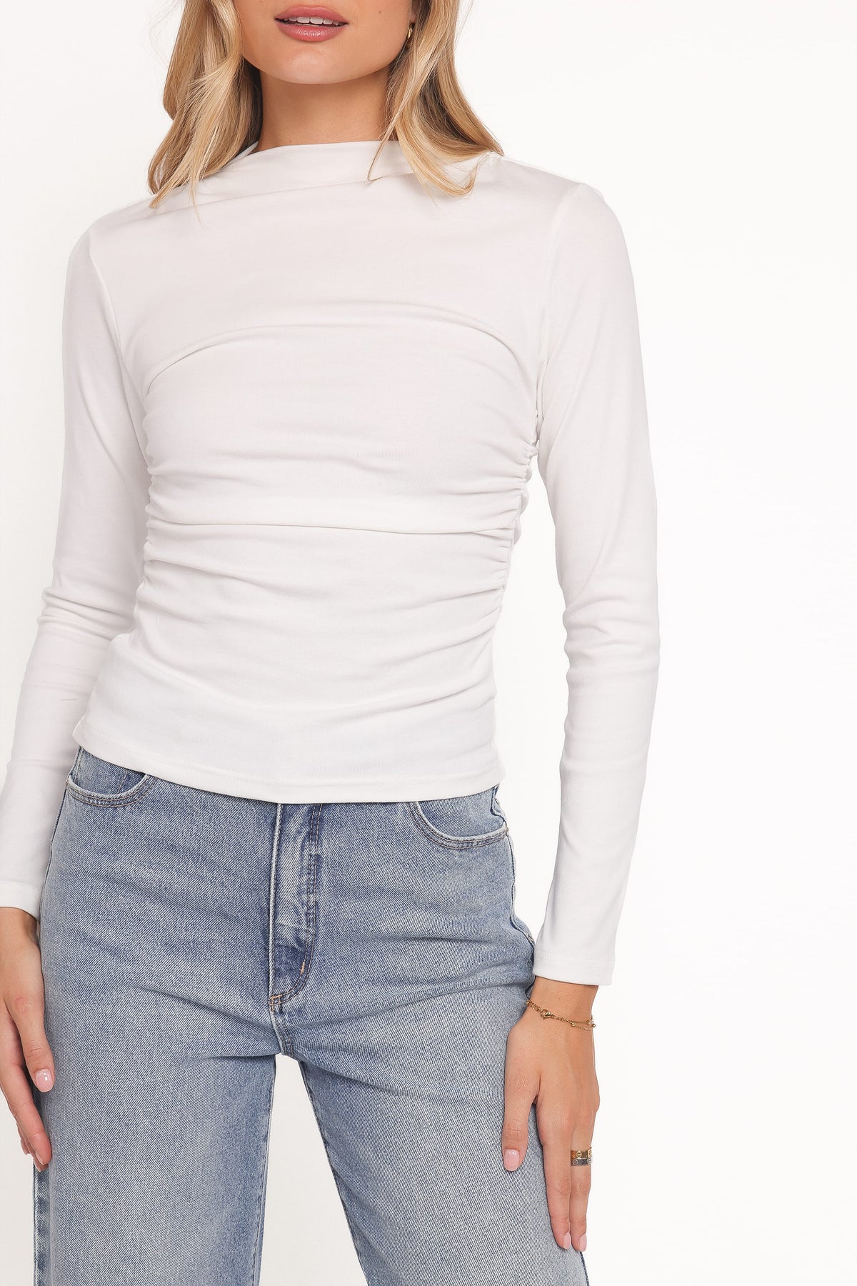 Nissa Long Sleeve Top in White – view 6 of 7