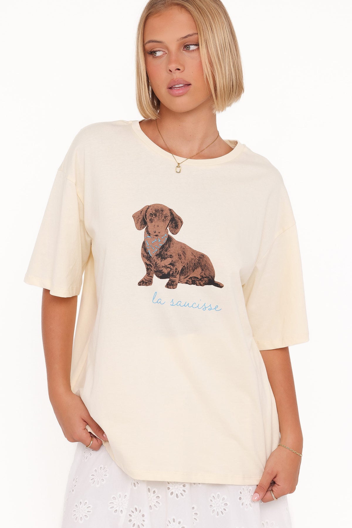 Petite Saucisse Tee in Cream – view 3 of 8