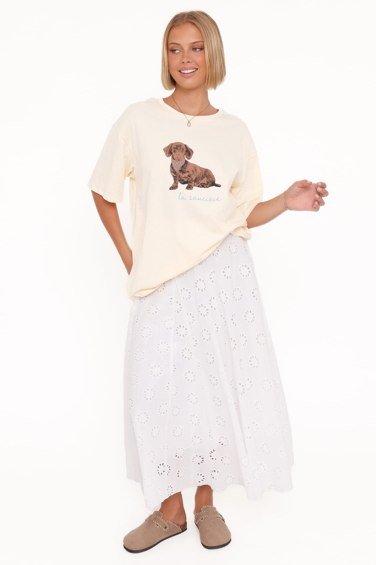 Petite Saucisse Tee in Cream – view 6 of 8