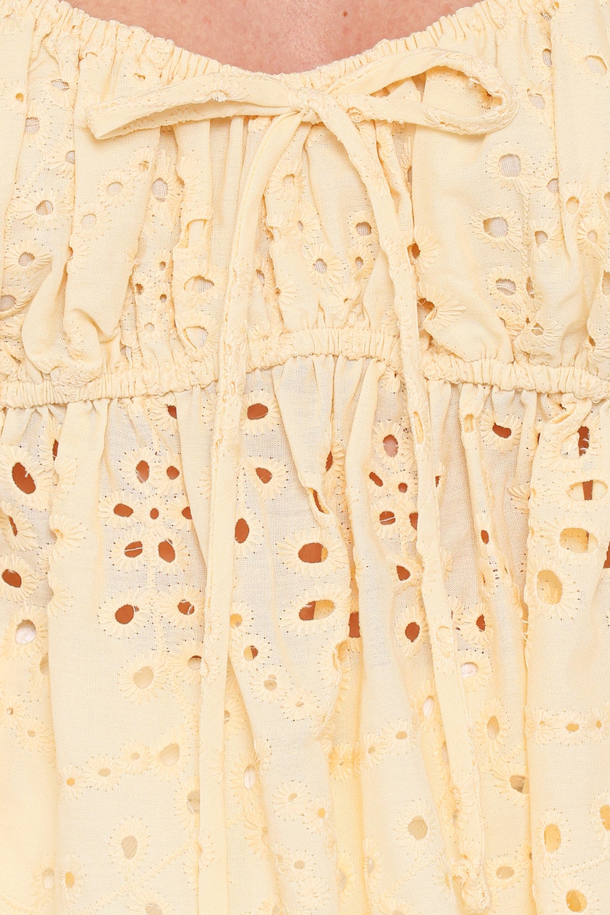Regina Eyelet Ruffle Top in Butter Yellow – view 6 of 6