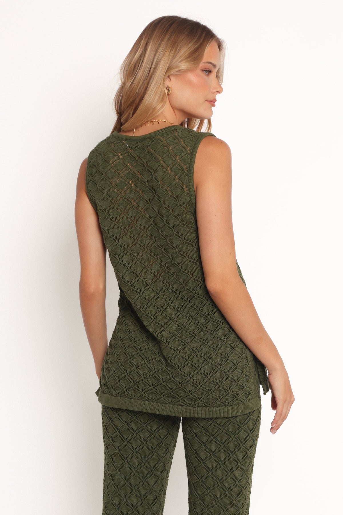 Sable Textured Knit Top in Olive – view 6 of 9