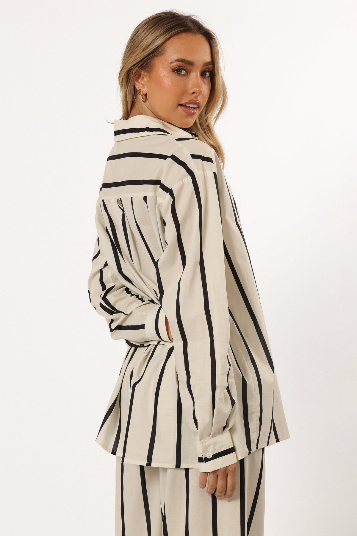 Silvia Button Down Shirt in Cream Stripe – view 5 of 10
