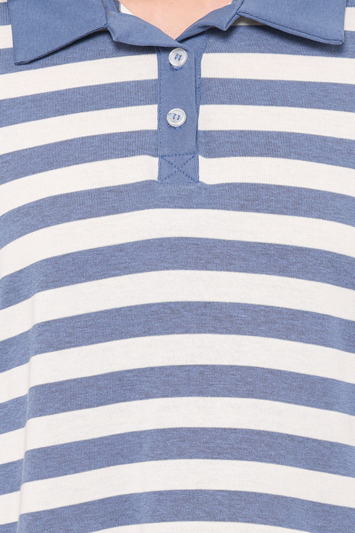 Sophia Short Sleeve Rugby Top in Blue/White Stripe – view 6 of 7