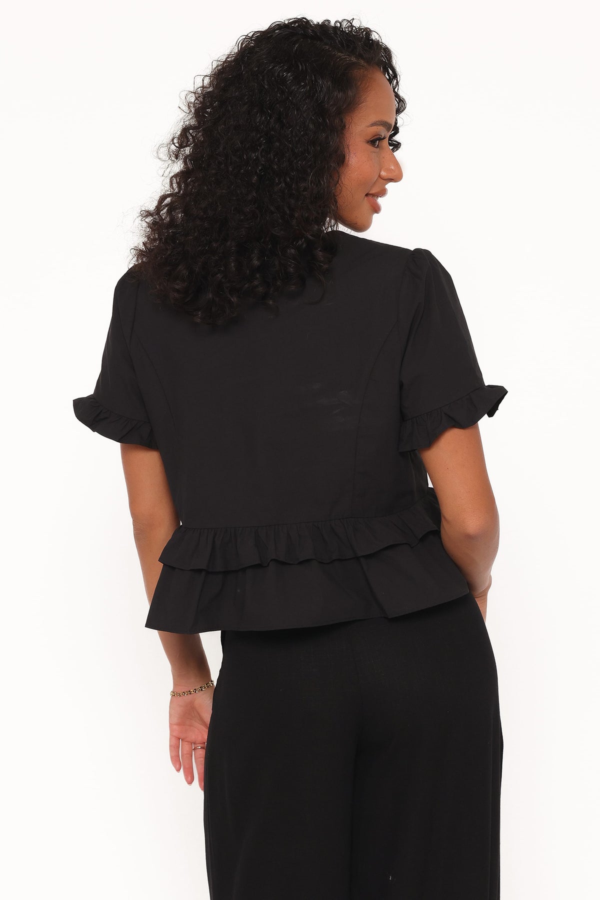Sorcha Peplum Top in Black – view 4 of 6