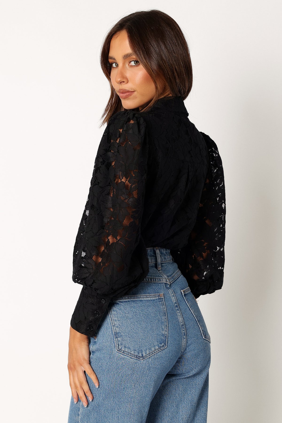 Tadeo Lace Shirt in Black – view 4 of 10