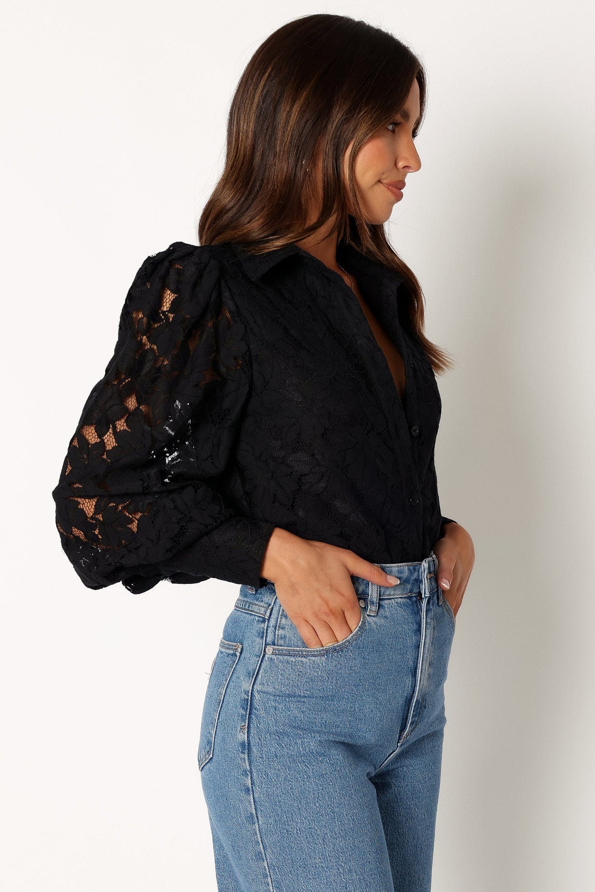 Tadeo Lace Shirt in Black – view 6 of 10