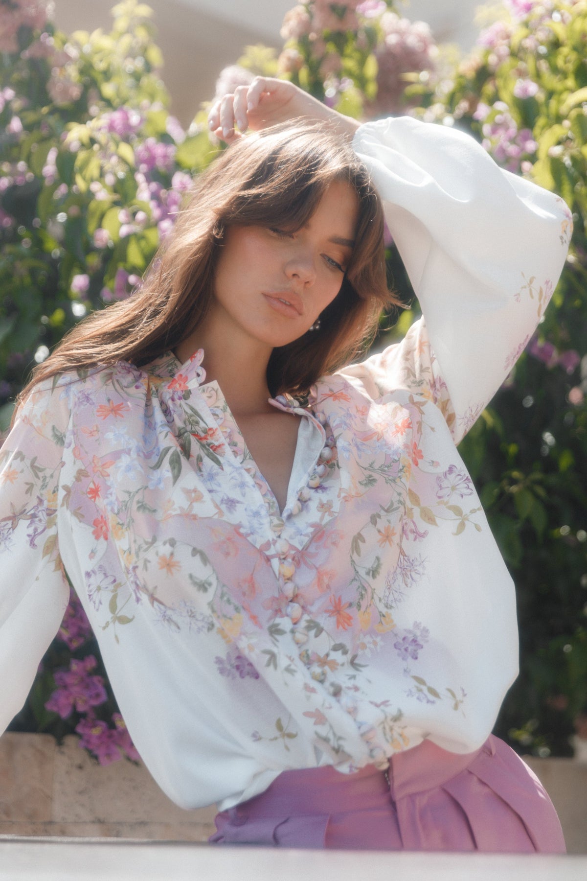 Tiarna Shirt in White Floral – view 2 of 10