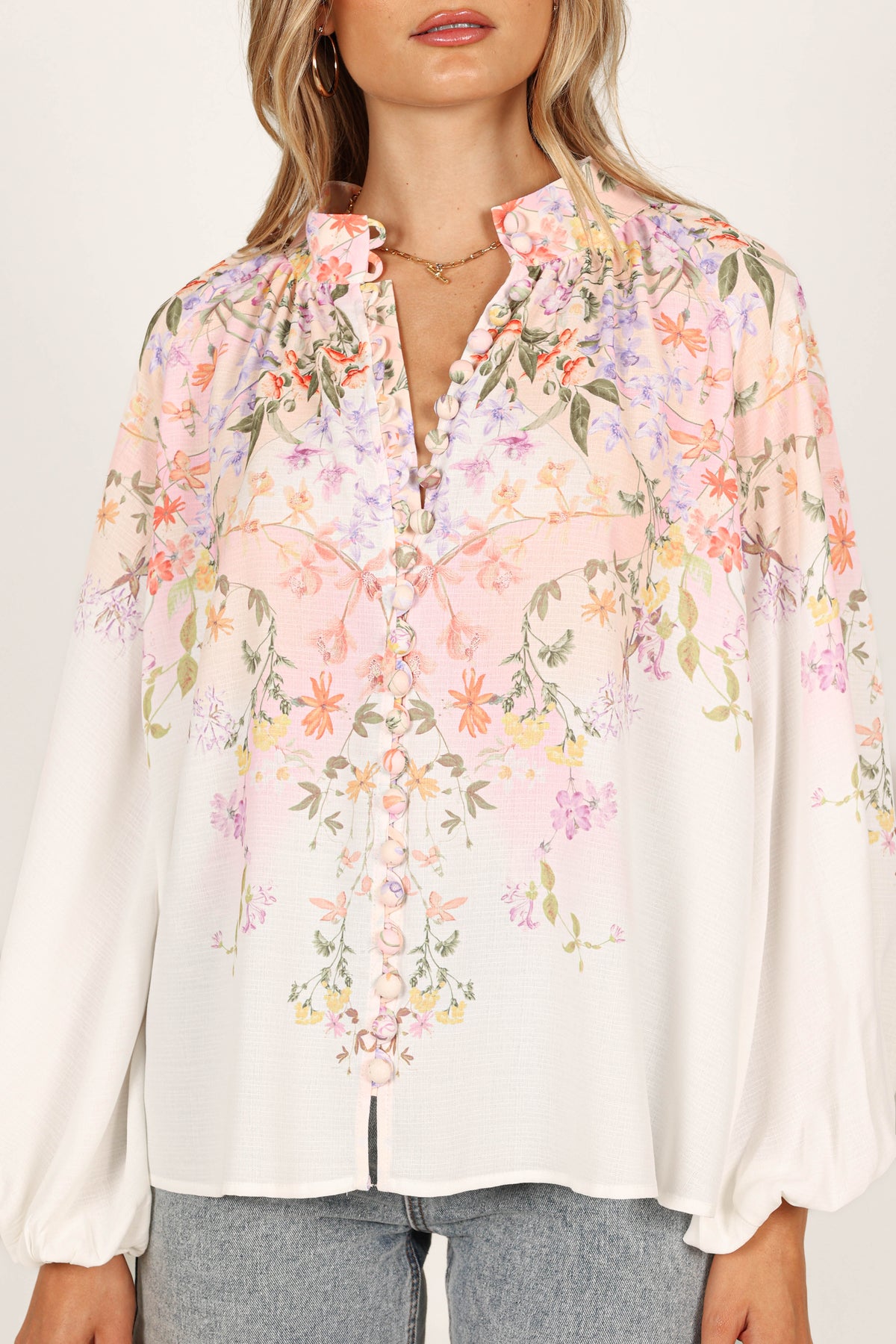 Tiarna Shirt in White Floral – view 6 of 10