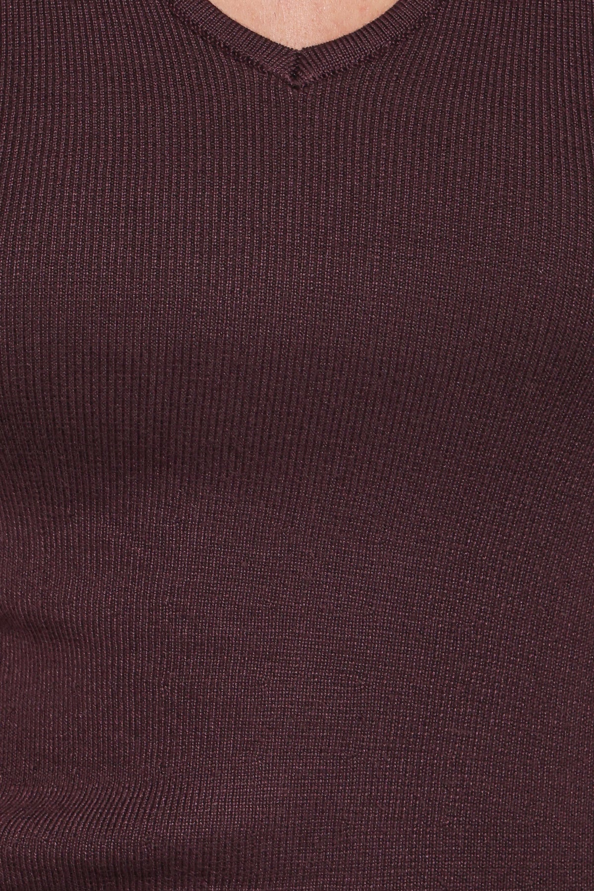Tori Side Cinch Knitted Top in Chocolate Brown – view 7 of 7