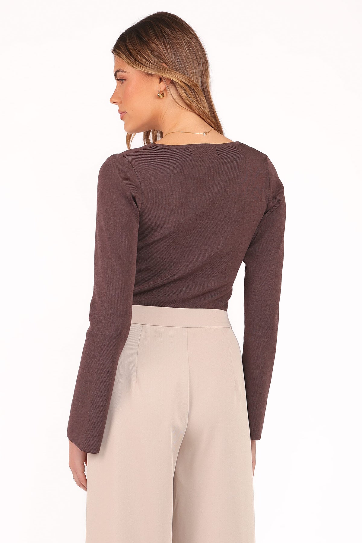 Trinity Long Sleeve Top in Chocolate Brown – view 5 of 7