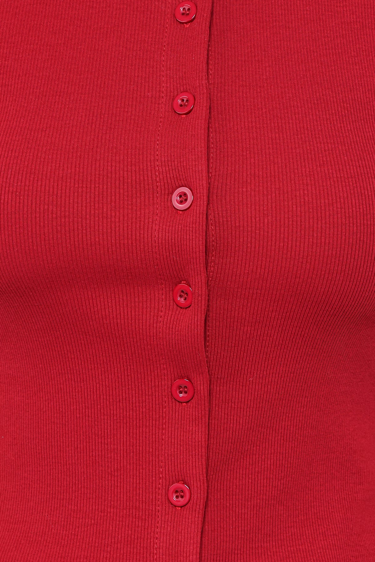 Tylarah Short Sleeve Cardigan Top in Red – view 6 of 7