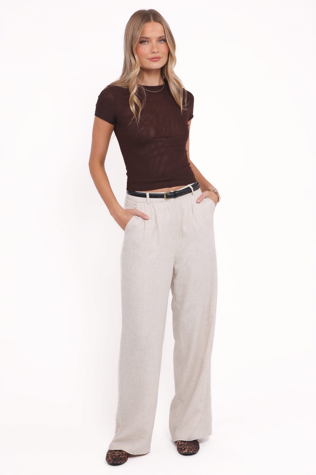 Vivian Mesh Tee in Brown – view 6 of 7