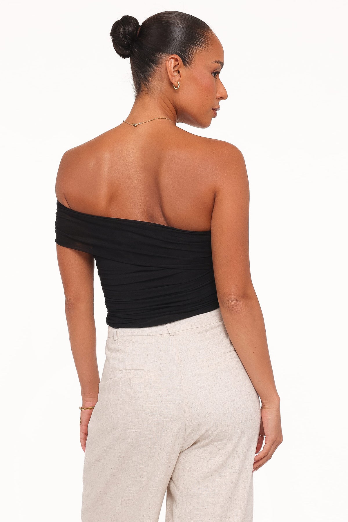 Zachary One Shoulder Top in Black – view 4 of 6