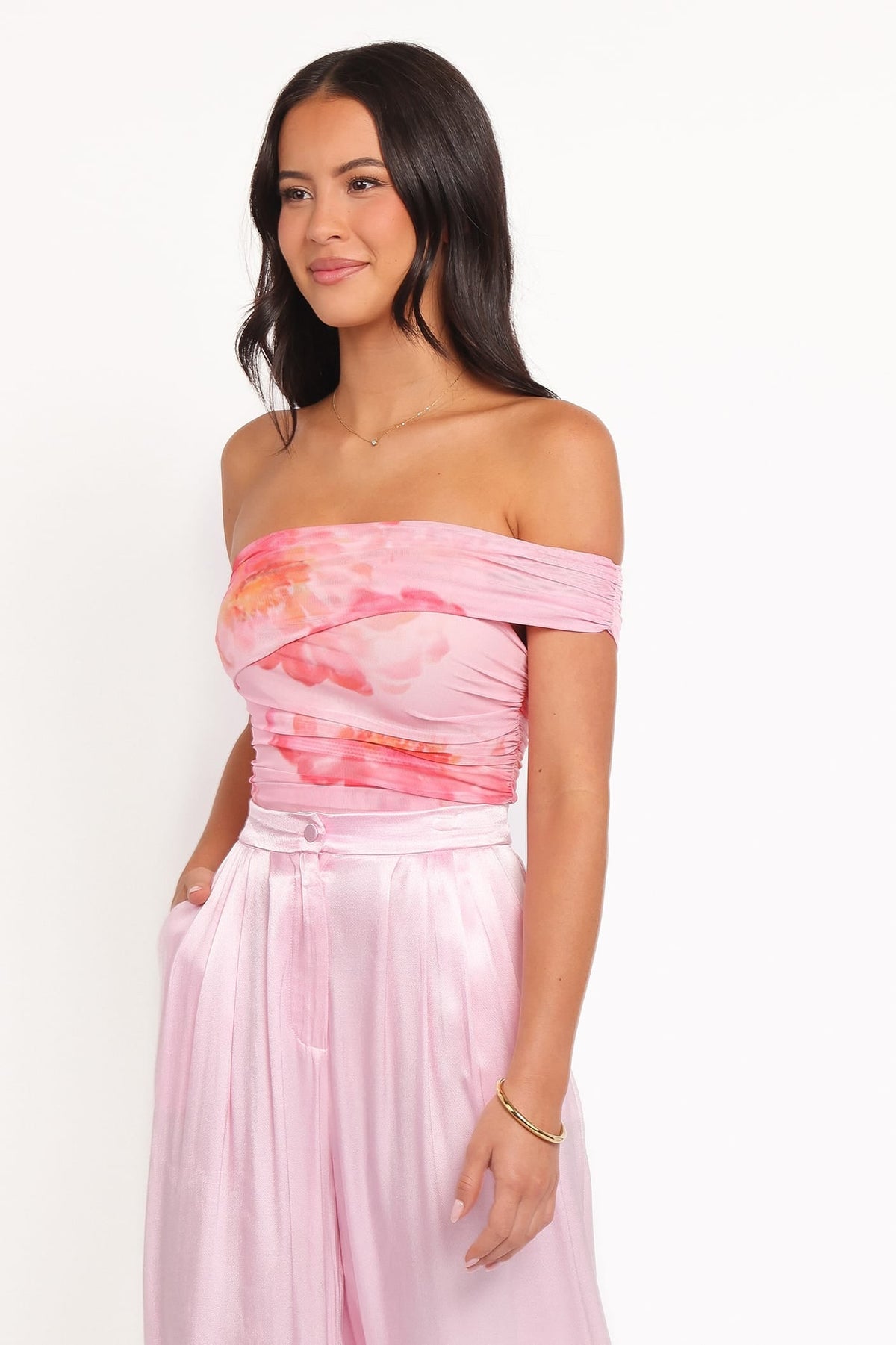 Zachary One Shoulder Top in Pink – view 4 of 8
