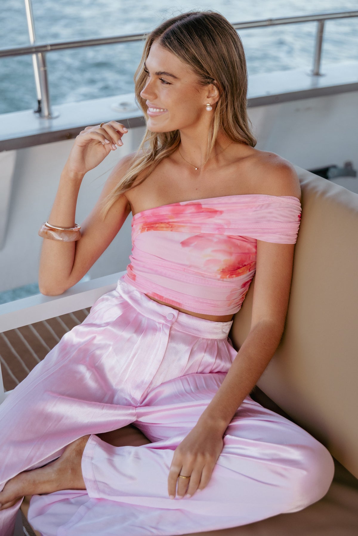 Zachary One Shoulder Top in Pink – view 1 of 8