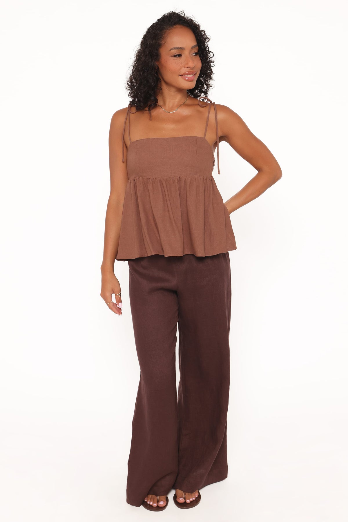 Zephyra Baby Doll Top in Brown – view 5 of 7