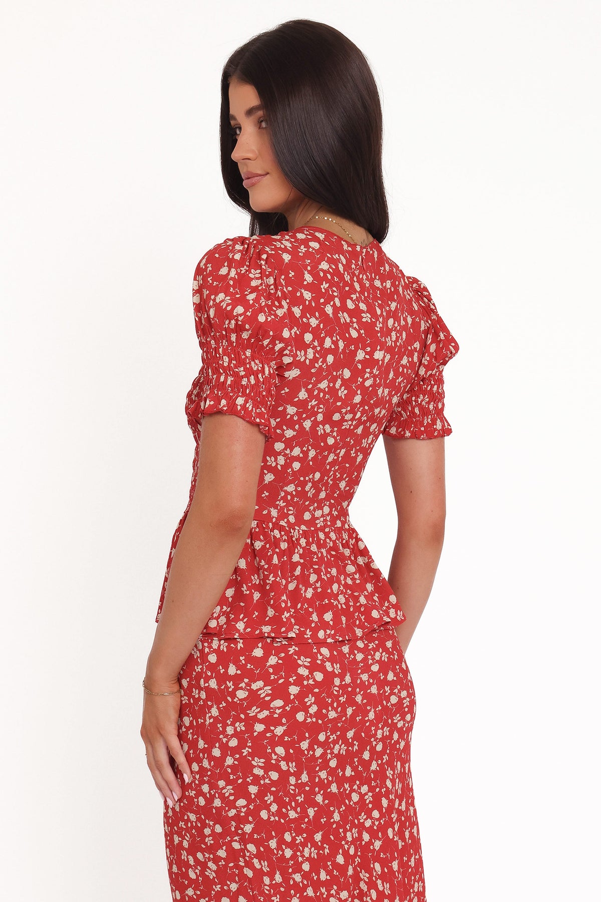 Zoella Peplum Top in Red Floral – view 5 of 8