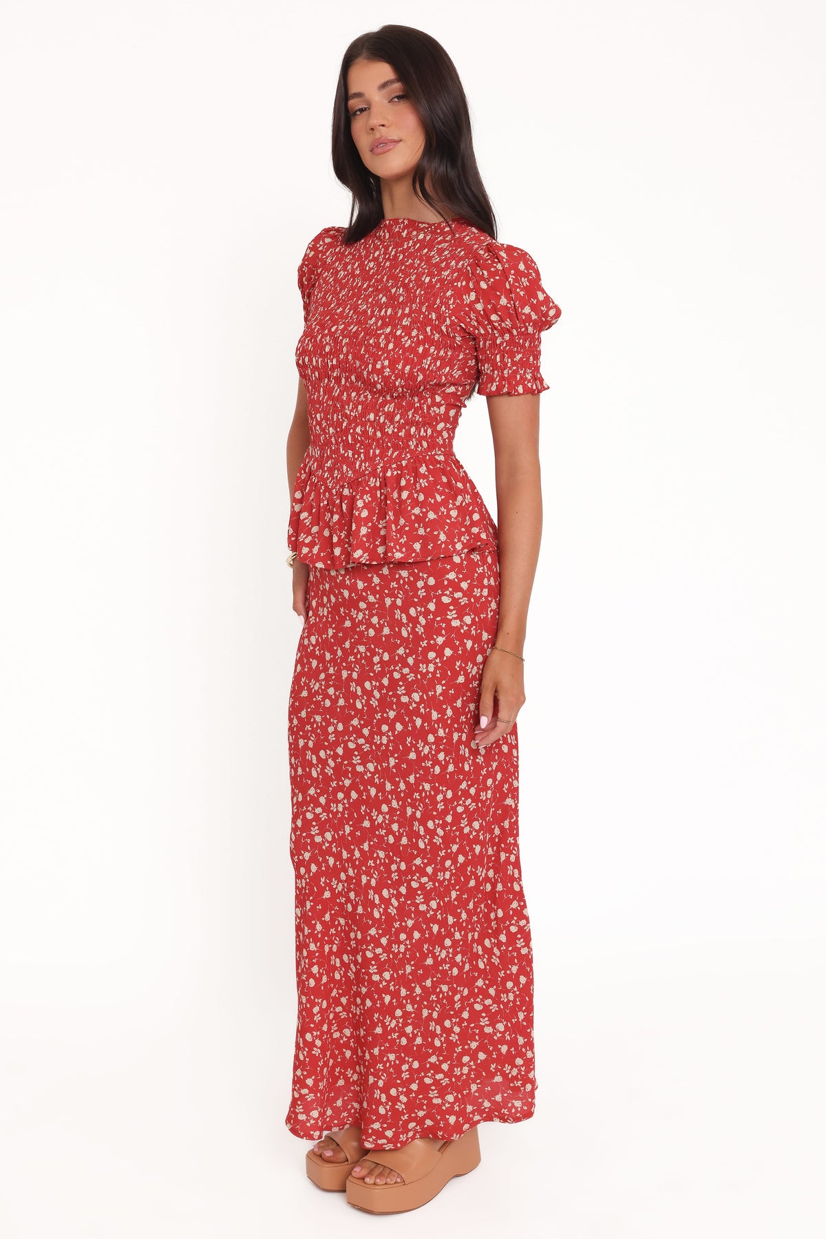 Zoella Peplum Top in Red Floral – view 7 of 8