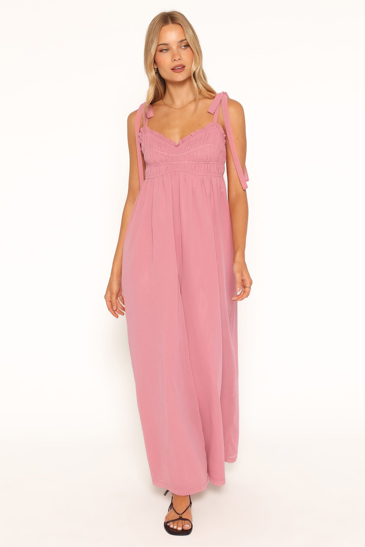 Andie Tie Jumpsuit in Rose Pink – view 1 of 6