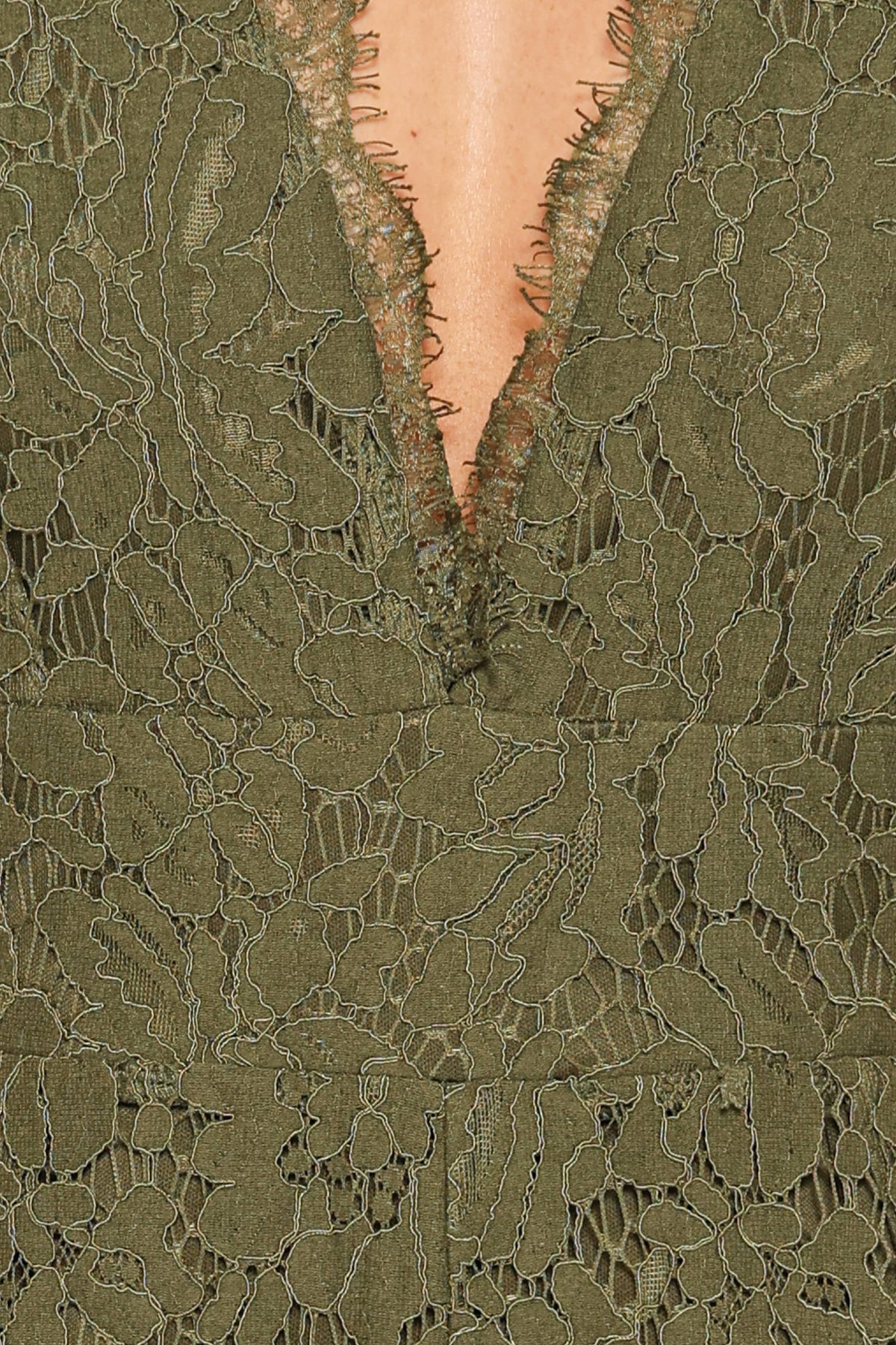 Eloise Lace Jumpsuit in Olive Green – view 6 of 7