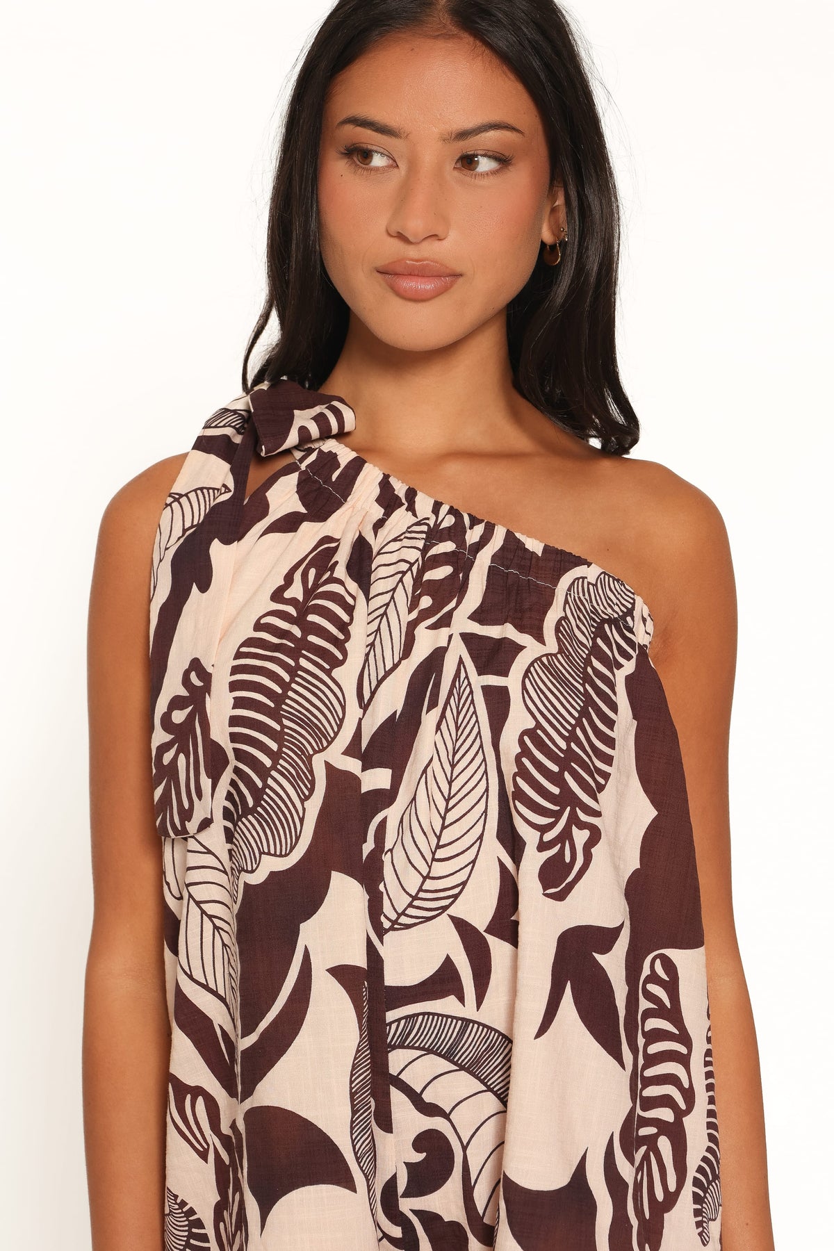 Miffy One Shoulder Romper in Brown Floral – view 6 of 7