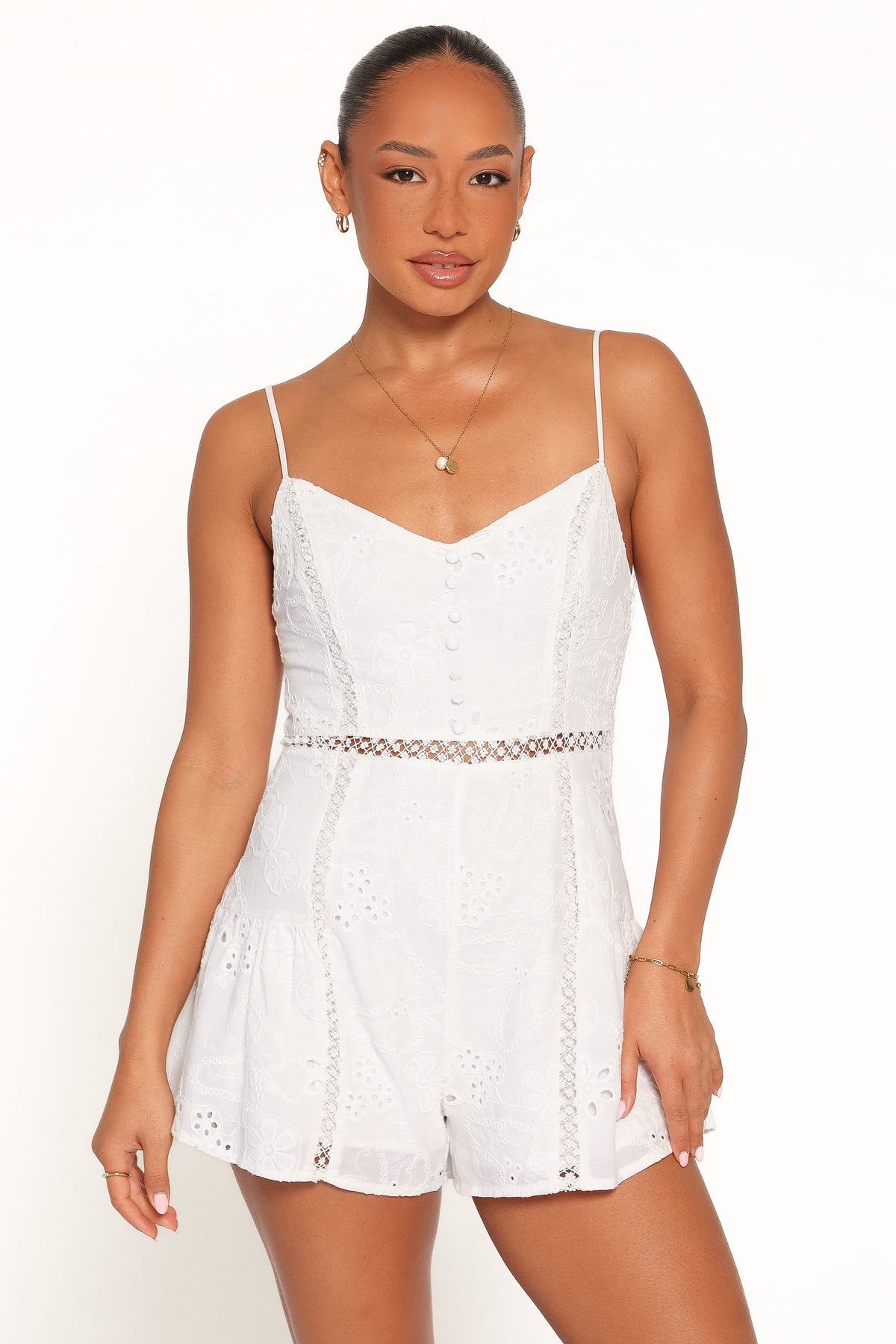 Presley Romper in White Broderie – view 1 of 6