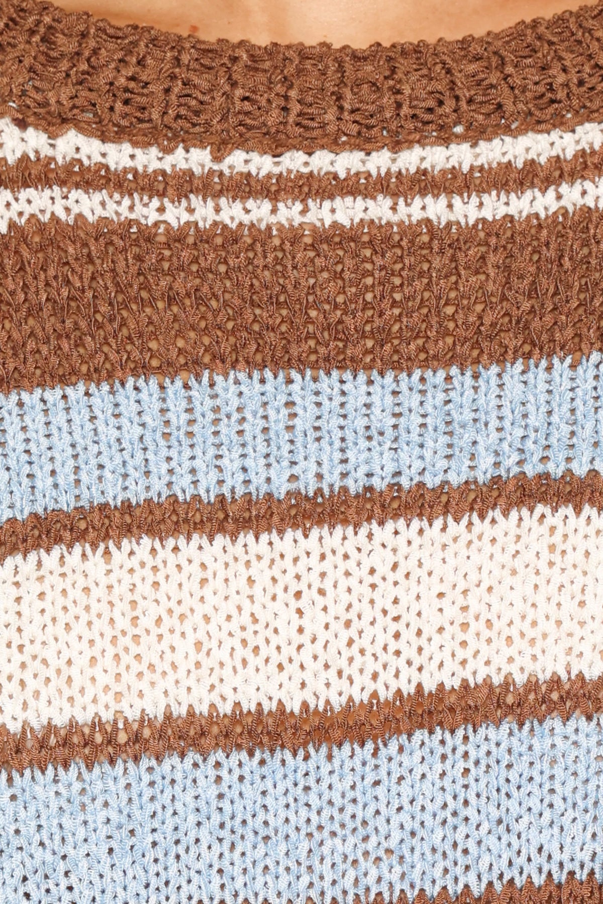 Aisling Knitted Short Set in Blue Brown Stripe – view 7 of 7