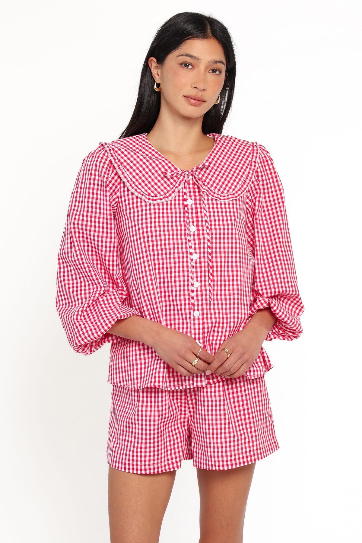 Angela Short Set in Red Gingham – view 1 of 7