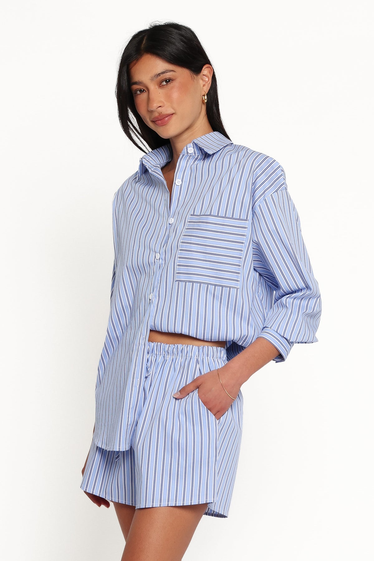 Ashlyn Short Set in Blue Stripe – view 3 of 9