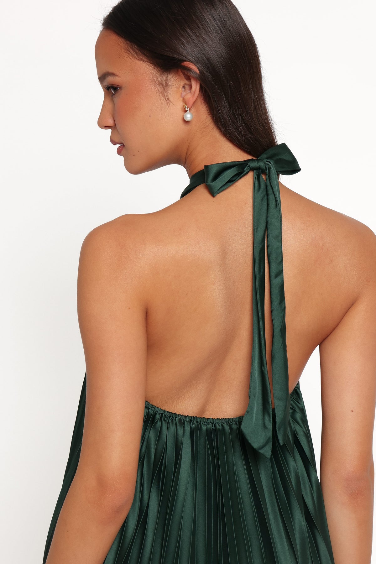 Darina Pleated Skirt Set in Olive – view 3 of 9