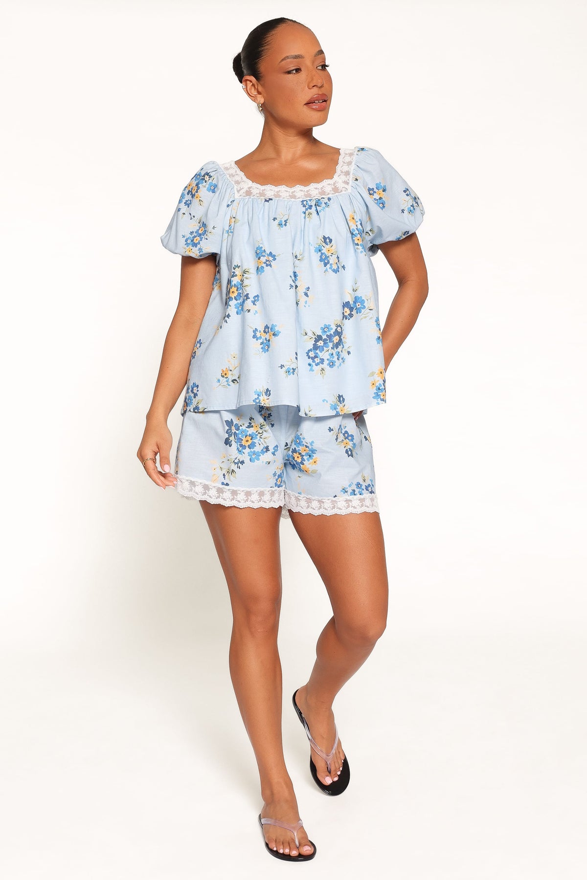 Fawna Short Set in Blue Floral – view 5 of 7